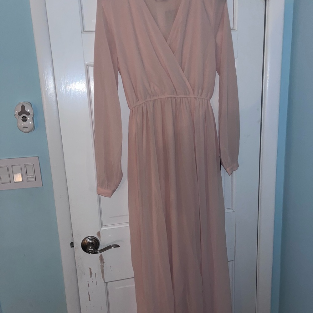 Blush Long Sleeve Maxi Dress